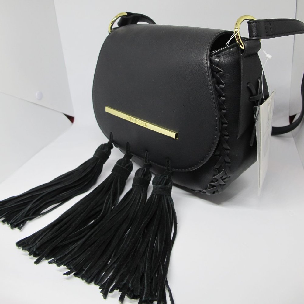 Steve Madden Blk BJewel Fringe CrossBody Purse NWT